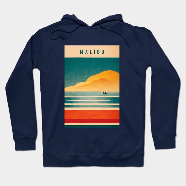 Malibu Retro Hoodie by Retro Travel Design